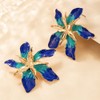 Boho Big Flower Studs Earrings for Women,Cute Gold Statement Dangle