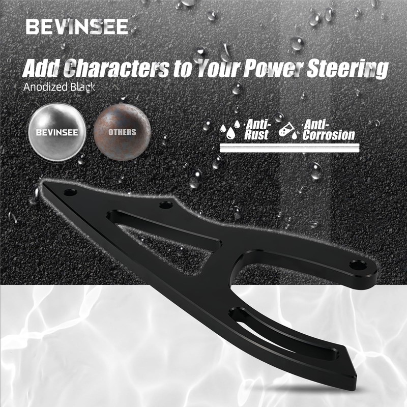 Bevinsee Power Steering Pump Mounting Bracket Compatible with Ford Small
