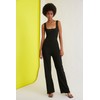 TRENDYOL Women's Back Decollted Knitted Jumpsuit Jumpsuit, black