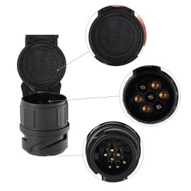 Kundorf Anhänger Adapter, Anhänger 13 Polig auf 7 Polig Adapter, Anhängerkupplung von 13-Pin Auto auf 7-Pin Anhänger für PKW, KFZ und LKW - kurz, Anhängerkupplung, Adapterstück