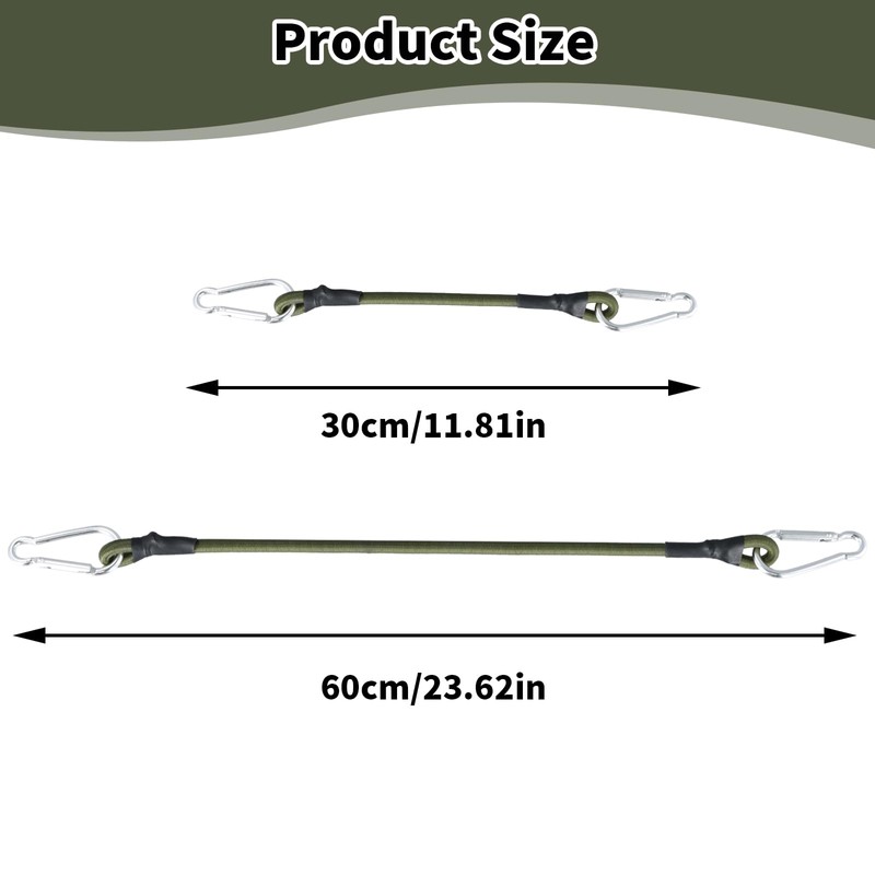 8Pcs Bungee Cords with Hooks, 30cm 60cm Bungee Straps with