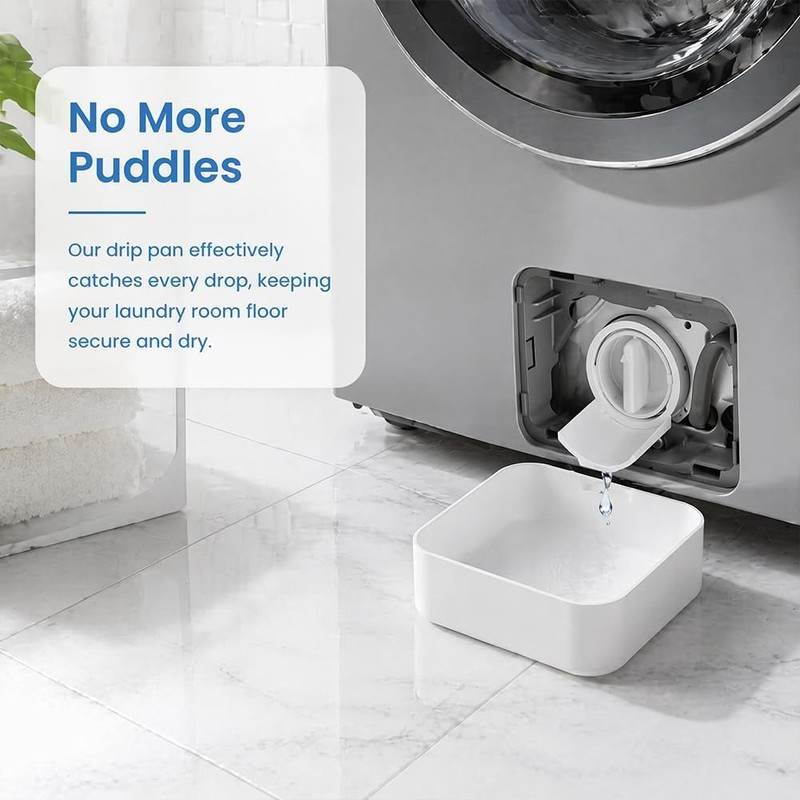 ZFFAFUR Washing Machine Drain Pan, Washer Drip Tray with Raised-Edge