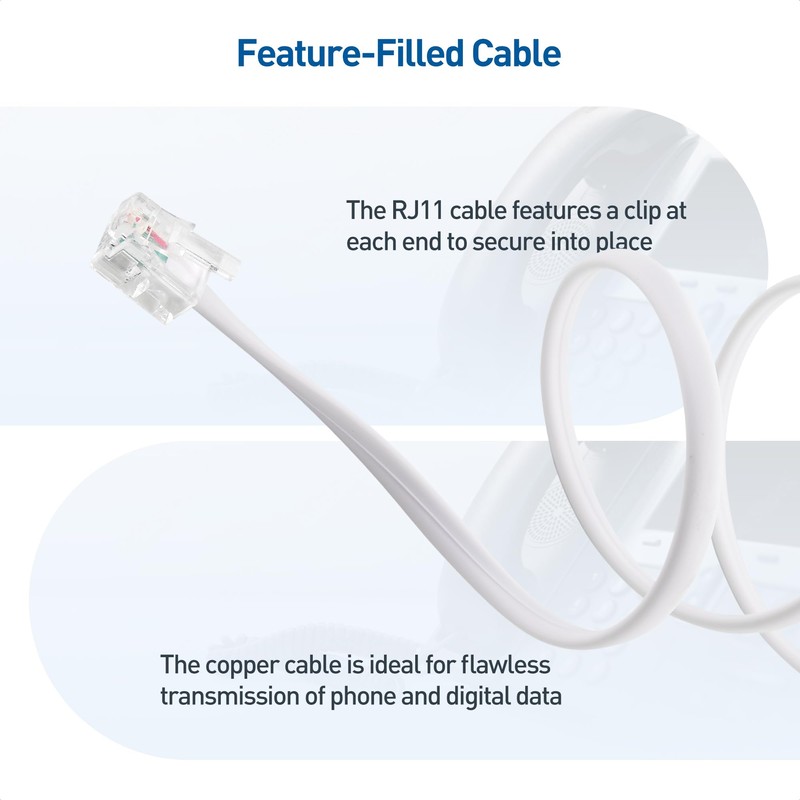 Cable Matters 2m BT to RJ11 Cable (Telephone Cable for