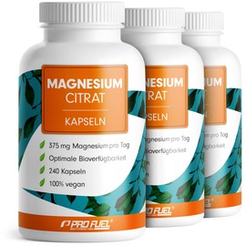 Magnesium Citrate Capsules 720x with 375 mg Magnesium Made of High-Quality Magnesium Citrate - Optimal High Dose & Bioavailable - Laboratory Tested with Certificate - 100% Vegan - Supply for 240 Days