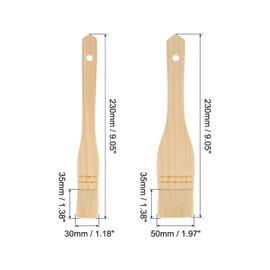 sourcing map 2 Pcs 2 Size Flat-Hake Brushes, Artist Painting Brushes Paint Brush Sheep Hair Brushes Set for Watercolor, Pottery Painting