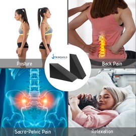 OrthoTrust Stronghold Pelvic Sacral Blocks Set High-Density Foam Wedges - Black Color Set