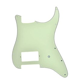 KAISH 11 Hole ST/Strat Style One Humbucker Guitar Pickguard Scratch Plate for Delonge Stratocaster/Strat Mint Green 3 Ply