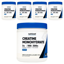 Nutricost Genuine Creatine Powder, 300g, 5 pieces / 뉴트리코스트 정품 크레아틴 분말, 300g, 5개