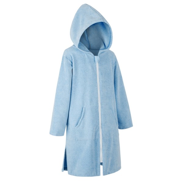 DiaryLook Kids Hooded Beach Towelling Robe Teen Poncho Towel Swim Cover Up with Zip Quick Dry Boys & Girls Changing Robe, Surf Poncho, Bathrobe Gifts, Indoor & Outdoor Activities