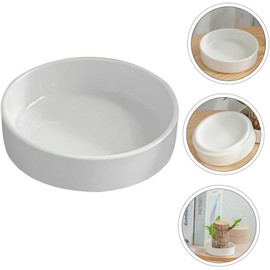 White Brazilian Wood Pallet White Ceramic Saucer Office Desk Decorations Plant Pot Base Jewelry Tray Tray, Home Office Decor, Brazilian Wood Potted Tray Pots, Planters and Container Accessories