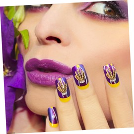 Healvian 10Pcs Alloy Skeleton Hand Nail Art Decals Manicure Decoration Accessories for Creative Nail Designs