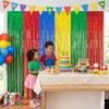 Party Foil Fringe Curtains 2 Pack Metallic Tinsel Backdrop for