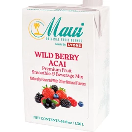 Maui Premium Fruit Smoothie & Beverage Mix, 46 fl oz (Wild Berry, 6 Pack)