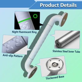 Toilet Rails for Elderly Seniors (2 Pack) Shower Grab Bars Bathroom Handles Handicap Toilet Rail Bathtub Shower Grip Safety Bars Bathroom Hand Railing Mounting Kit