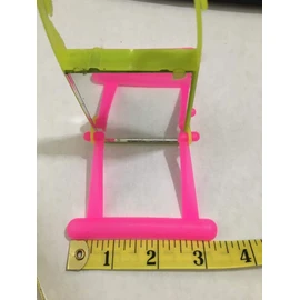 2 Bird Cage Hanging Mirrored Small Swing Perch Toys Parakeet Budgie Canary Standing Toy Glass Mirror, Plastic Perch