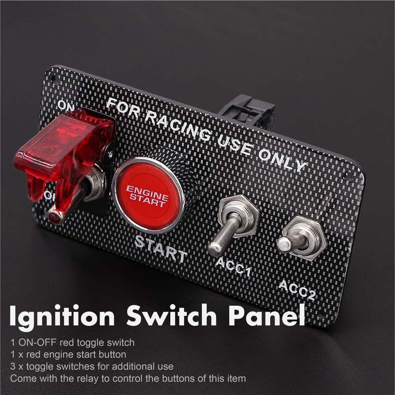 Taxutor 12V 30A 4-in-1 Ignition Panel Kit, Aluminum Alloy Switch