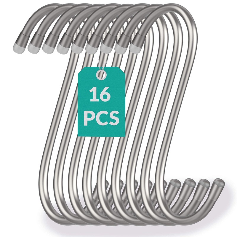 16 S Hooks Stainless Steel – Holds up to 25