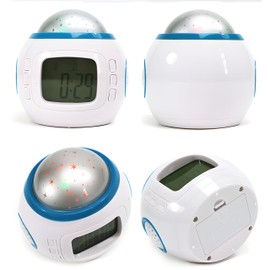 Retoo Sternenhimmel Projektor Sternenprojektor Wecker Digital Mini Kinderwecker Hübschen Klängen Animiertem 8 Melodien Dekolampe Temperatur Kalenderanzeige