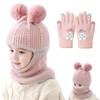 TYXHXTF Winter Warm Hat Kid, Double Pompom Hat, Fleece Lined