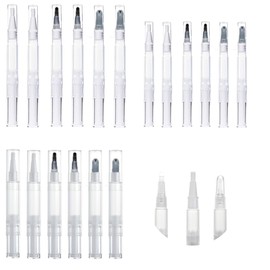 BOSOIRSOU 18 Pieces Transparent Twist Pens, 5ml 3ml 2ml Empty Nail Oil Pen with Brush Tip Applicators for Cosmetic Lip Gloss Containers, Eyelash Growth Liquid Tube, Cuticle Oil Pen