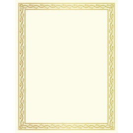 Geographics Blank Serpentine Gold Foil Certificate-Parchment Certificates,11"x8-1/2",12/PK,Serpentine Gold Foil