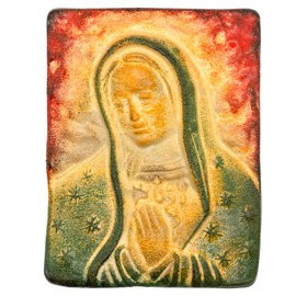 Placas de pared religiosas de arcilla | Sagrada familia o Nuestra Señora de Guadalupe | Hecho a mano en México | Decoración católica del hogar | Gran regalo cristiano para primera comunión o confirmación (Nuestra Señora de Guadalupe)