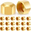 Dunzy 20-Piece 3/8" Brass Compression Cap Stop Valve for Drain