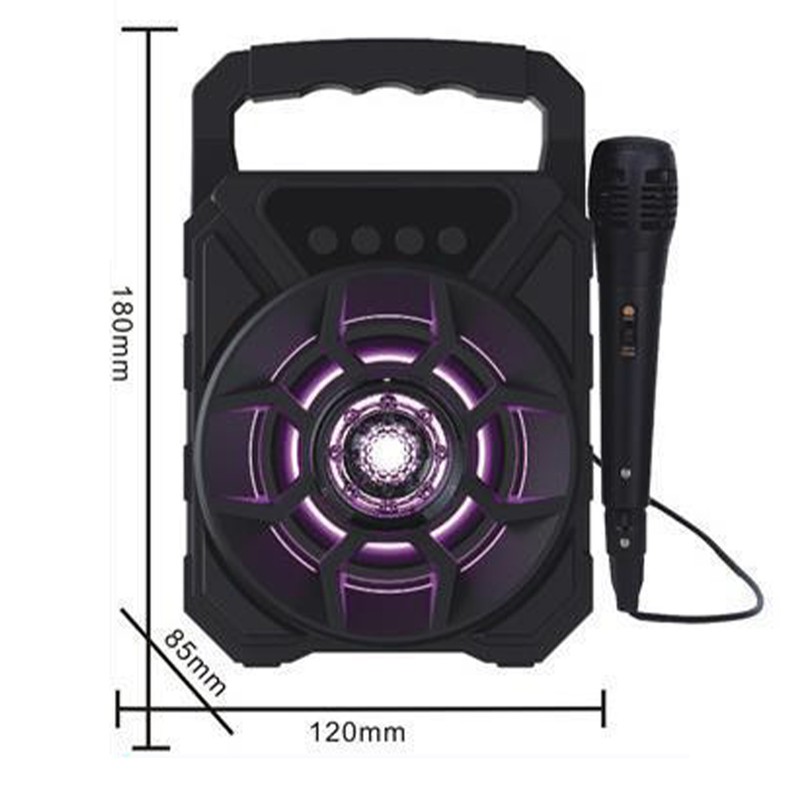 Portable Karaoke Machine Multifunction Cool Lighting Plug in Card Deep