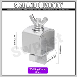 Swpeet 8Pcs Zinc-Plated Steel Butt Welding Clamps Assortment Kit, Small Welding Clamps Auto Body Panel Clamp Multifunctional Auto Butterfly Shaped for Edge to Edge Welding