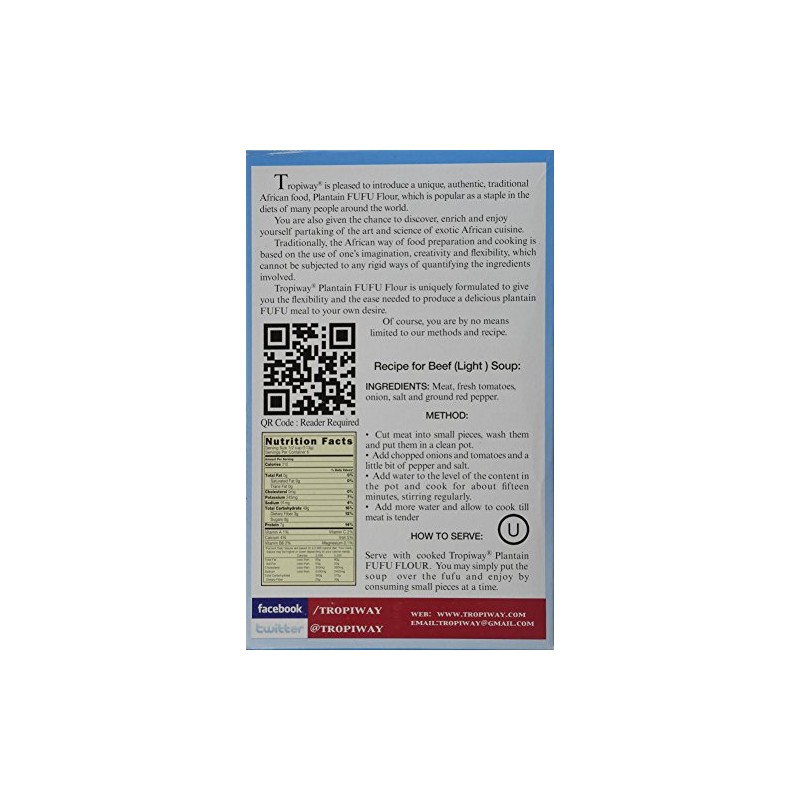 Plantain Fufu Flour 24oz Pack of 2