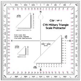 Zonon 5 Inch Military Map Protractor Military Style Utm/mgrs Coordinate Scale Map Perfectly Cut Land Navigation Protractor Maps Reading and Grid Coordinate Reader