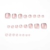 Square Press on Toenails Pink Fake Toenails with Glitter Design