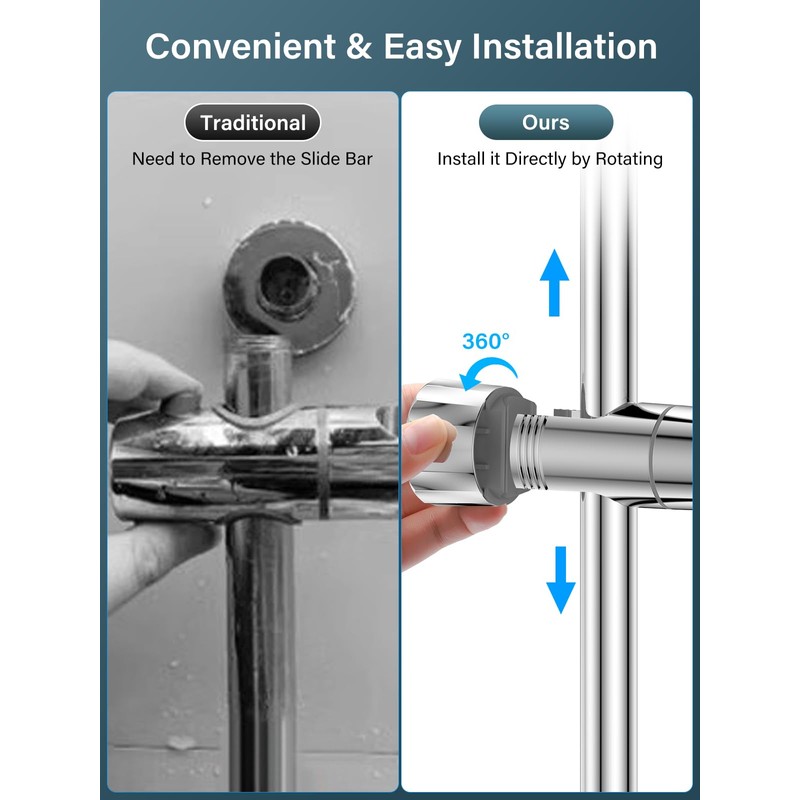Universal Shower Head Holder with Shower Hose 1.6 m, YEAUPE