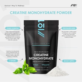 Micronised Creatine Monohydrate Powder 100g – Unflavoured – Proven to Increase Physical Performance – Resealable and Recyclable Pouch by Alpha01