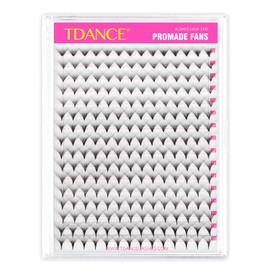 TDANCE Premade Fans Eyelash Extensions 224 Fans Pre Made Fans Lash Extensions Middle Stem Heat Bonded Premade Lash Fans Volume Lash Extensions(224-40D-0.03-D-8-15)