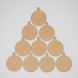 Galtopia Wooden Christmas Blank Bauble for Crafting Pack of 10 - MDF Craft Shape for Christmas Crafters (Approx 8cm x 7cm)