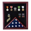 Super Tough Cherry Medal and Flag Display Case for American
