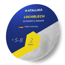 ATALLIKA Perforated Sheet Aluminium Round Rv 5-8 [Diameter 550 mm] - 2 mm Thick Aluminium Sheet with Round Holes 5 mm/8 mm [Weatherproof for Outdoor and Indoor] - Round Cut from Germany