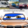 Zpana Car Eyes Windshield Sun Shade, Foldable Funny Vehicle Front