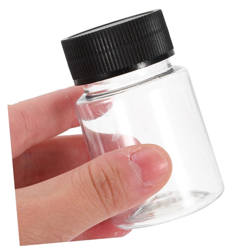 CHILDWEET 24pcs Pill Bottles with Black Screw Caps Leak Wide