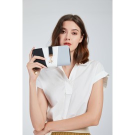 Miss Lulu Women Purse Tri Colour Long Wallet Clutch for Ladies with Roomy Capacity