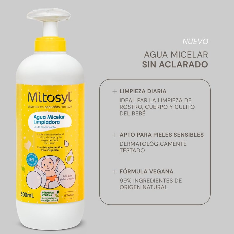 Mitosyl No-Rinse Cleansing Water - No-Rinse Micellar Water - Cleanses,