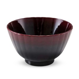 J-kitchens 6-188-12 Miso Soup Bowl, Soup Bowl, Soup Bowl, Soup Bowl, Diameter 5.2 inches (133 mm), Flower, Your Favorite Bowl, Vermilion Blur, Made in Japan