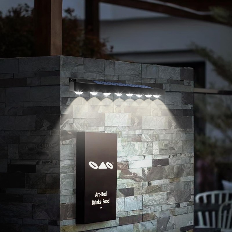 2 Pack Solar Sign Light Dusk to Dawn, 8 LED