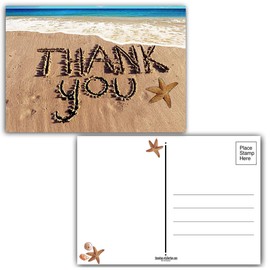Stonehouse Collection Beach Thank You Postcards - 4 x 6 Beach Sand Postcards - 40 Thank You Postcards - USA Made