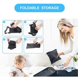 Aeroplane Seat Extension Children, Children's Aeroplane Footrest, Aeroplane Travel Accessories, Foldable Aeroplane Foot Hammock, Toddlers Portable Footrest for Short Distance Air Travel, Black