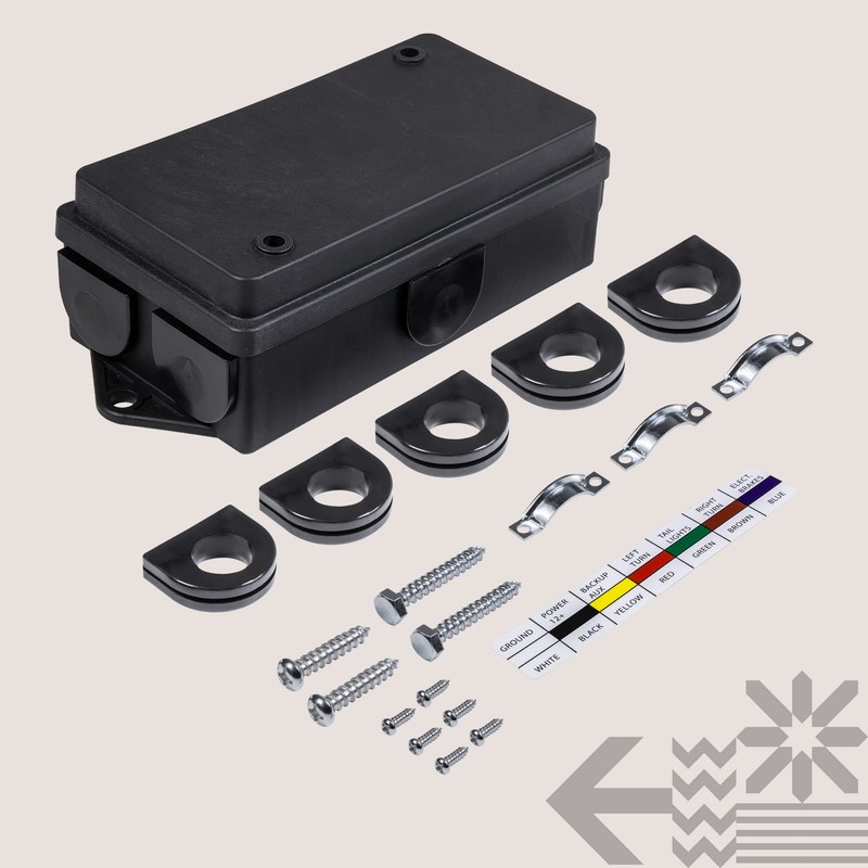 True Mods 7-Way Junction Box for Trailer Cord Wiring [Brake