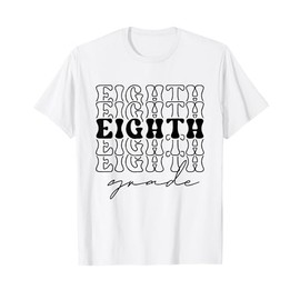 Cute Back to School Eighth Grade Groovy Teachers Students Men Women Kids T-Shirt