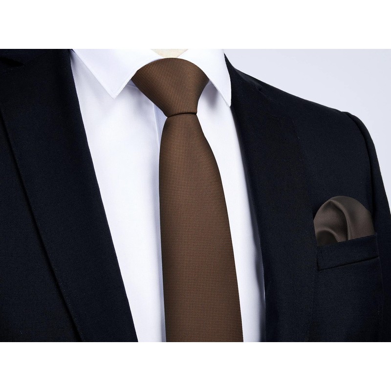 Enlision Men's Plain Ties and Pocket Square Set Classic Wedding