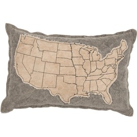 Primitives by Kathy 27072 Canvas Patched Throw Pillow, 10 x 15-Inch, USA